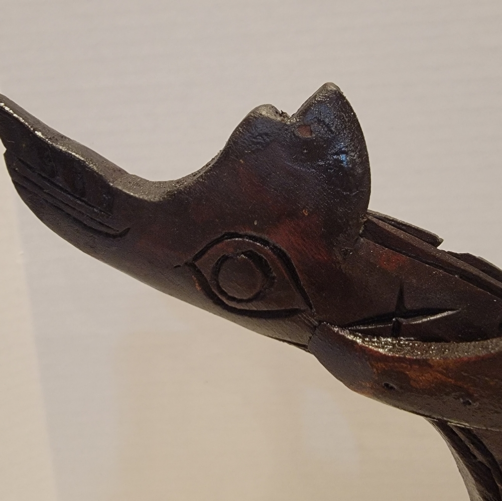 Thailand Hand Carved Wooden Phoenix Fire-bird mythical creature Pre-owned - Picture 6 of 9